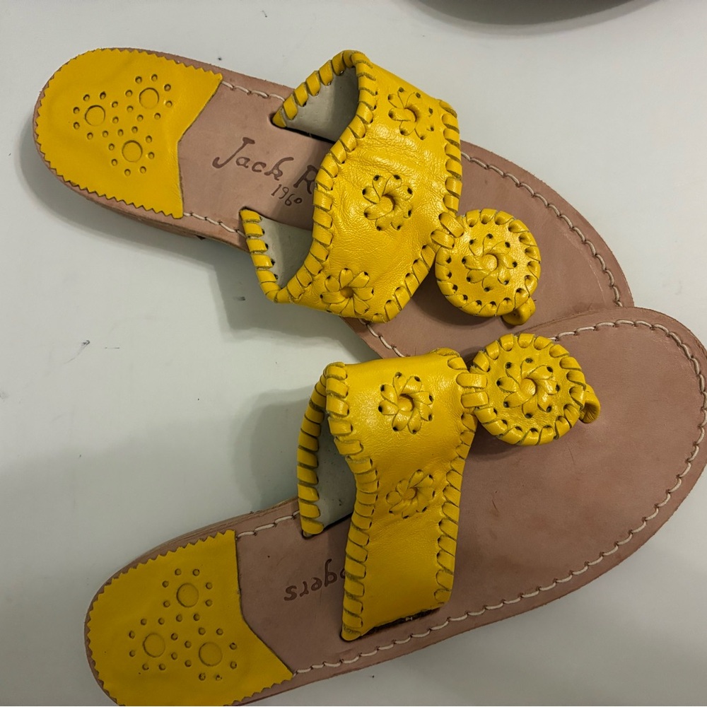 Jack Rogers Yellow Stitched  Women's Sandals Size 7M - Picture 2 of 5